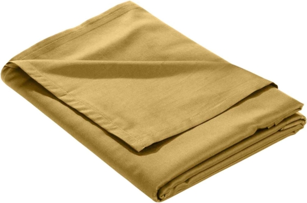 Mako Satin Bettlaken ohne Gummizug gold 240x280cm