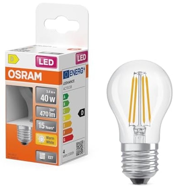 Osram Ledscl Fil P45 3.4/4W E27 2700K 470Lm