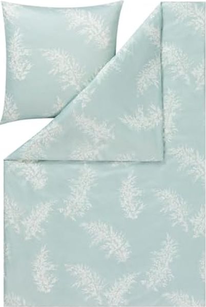 Estella Mako-Interlock-Jersey Bettwäsche Atelier Rosalina 135x200 + 1 x Kissen 80 x 80 Floral mint