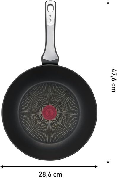 Tefal G25919 Unlimited On Wokpfanne | 28 cm | mit kratzfester Titanium Antihaft-Beschichtung | Thermo-Signal | PFOA-frei | geeignet für alle Herdarten, auch für Induktionsherde | schwarz Bild 7