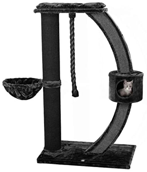 Canadian Cat Company Kratzbaum Kratzbaum Granville, anthrazit, ca. 157 x 60 x 170 cm, Stylischer Kratzbaum mit Hängematte und einer Höhle