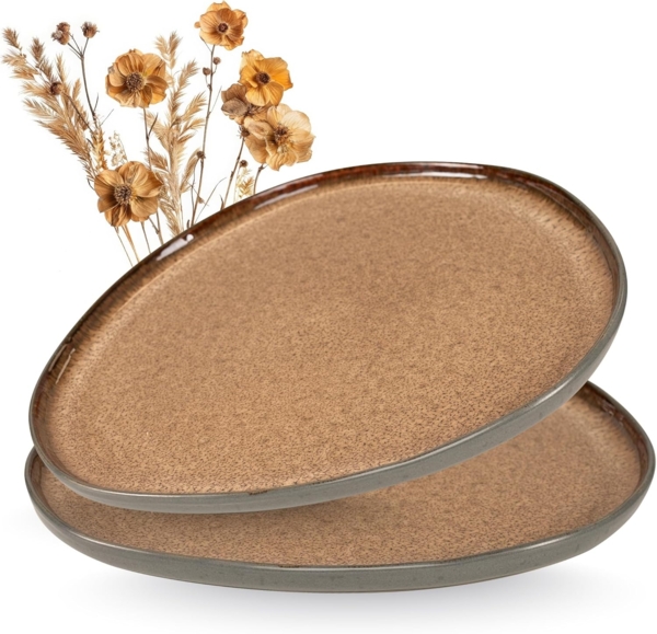 Moritz & Moritz Servierplatte ORGANIC Servierplatte 2er - Beige, (Set, 2-tlg, Set), Spülmaschinengeeignet