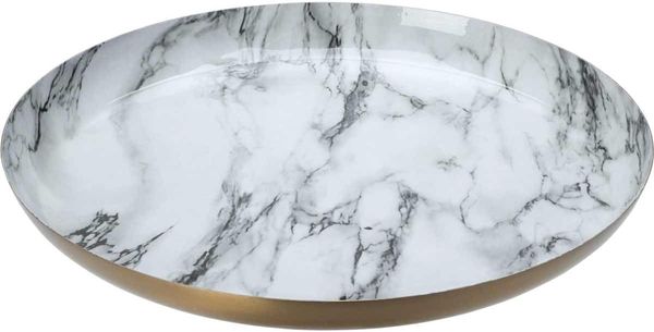 Home Styling Collection Dekorativer Teller weißer Marmor