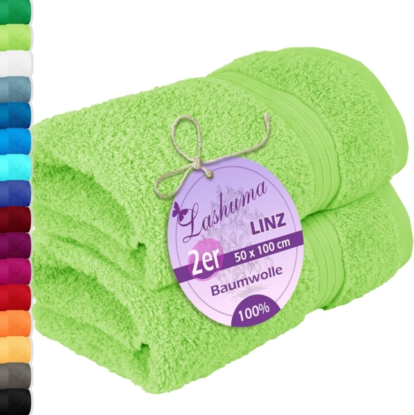 Lashuma Handtücher Linz, Frottee (2-St), Grüne Handtücher Bad 50x100 cm