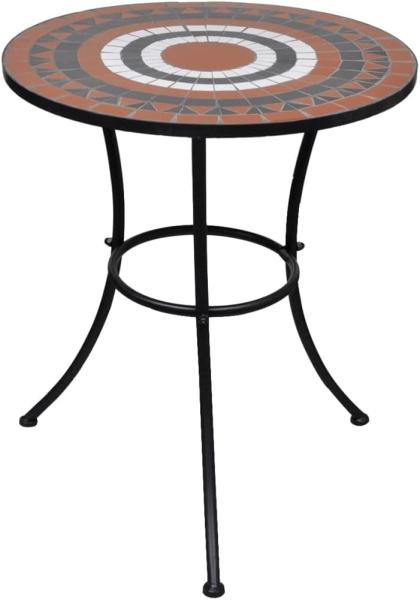 vidaXL Bistrotisch Terrakotta-Rot und Weiß 60 cm Mosaik 41534