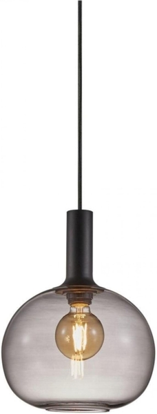 Nordlux Schwarze Pendelleuchten Alton 25 Ø 25 Cm Schwarz 1-flammig Rund, Schwarz, Glas, Metall, 47313047