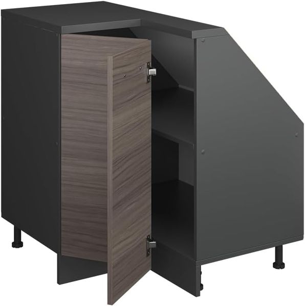 Eck-Küchenschrank für Dachschrägen R-Line Edelgrau 75.6 cm mit 1 Tür Vicco Bild 4