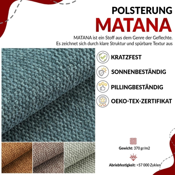 Polsterbett mit Lattenrost, Doppelbett für Schlafzimmer, Gepolstertes Kopfteil - EMORA CLASSIC DUO - 180 x 200 cm - Hellgrau Struktur Bild 8