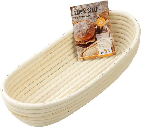 Gärkörbchen oval 28 x 13 cm aus Peddigrohr