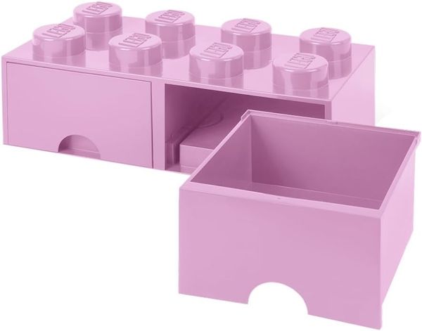 Lego 'Storage Brick 8' Aufbewahrungsbox rosa mit 2 Schubladen Bild 5