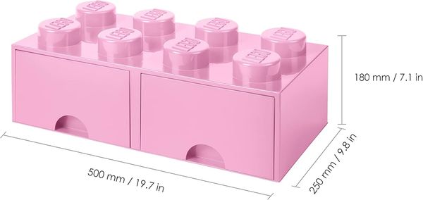 Lego 'Storage Brick 8' Aufbewahrungsbox rosa mit 2 Schubladen Bild 3