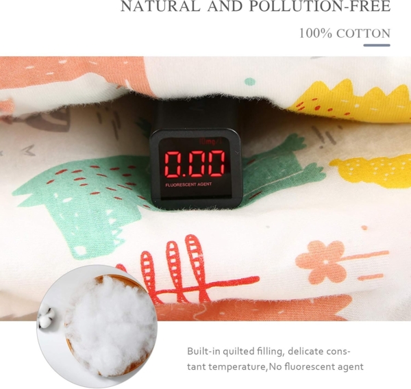 SONARIN Babyschlafsack mit Beinen Schlafsack mit Füße,abnehmbaren Ärmeln,dünn,2,5 Tog,Bio-Baumwolle Bild 5