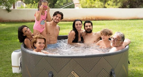mSpa Whirlpool MONO ECO XXL 2026- Ø 192 x 65 cm - ganzjährig Outdoor Pool - F-MO082WE, Aufblasbares Aufstellbecken, inkl. UVC+ Selbstreinigungsfunktion, App-Steuerung, Schnellheizsystem