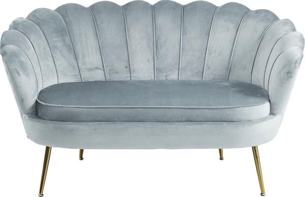 Muschelsofa Polyester/ Metall Hellgrau, 136 x 77 x 78 cm