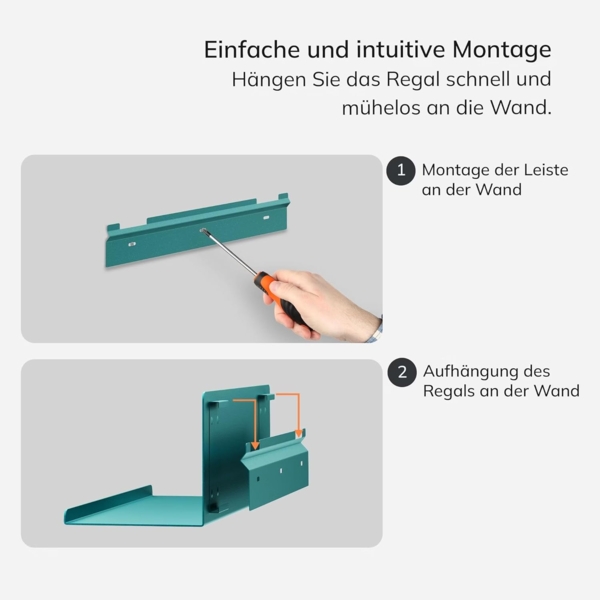 Jan Nowak Wandregal Bücherleiste Bilderleiste aus Metall Joanne 40 cm Grün Bild 6