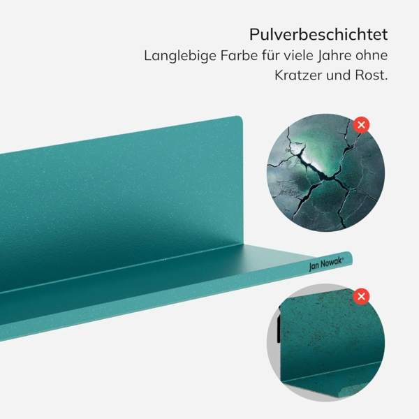 Jan Nowak Wandregal Bücherleiste Bilderleiste aus Metall Joanne 40 cm Grün Bild 4
