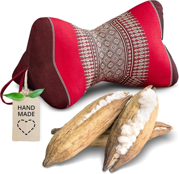 livasia Nackenstützkissen Knochenkissen, vegan und handgefertigt, Ø 15x32cm, Kapok