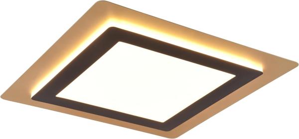 LED Deckenleuchte MORGAN flach Schwarz Gold Fernbedienung dimmbar 45cm