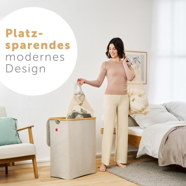 Blumtal Wäschekorb 1,2 oder 3 Fächer mit herausnehmbaren Wäschesäcken 100, 140 oder 150L, in drei Größen erhältlich Bild 6