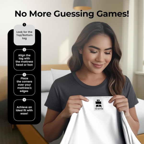 Utopia Bedding Queensize-Spannbettlaken, Großpackung mit 2 Spannbettlaken, weich gebürstete Mikrofaser, tiefe Taschen, schrumpft und lichtbeständig, pflegeleicht (weiß) Bild 4