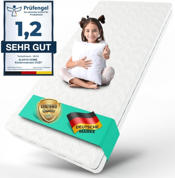 Alavya Home® Hausbett CLOUD aus Buche – FSC® 100% zertifiziert SET mit Musselin DEKO (Hausbett 80x160 cm mit Schubladen inkl. Deko und Matratze mit Rausfallschutz und Lattenrost I Jugendbett Liegefläche Kinderbett 80x160), Aus hochwertigem, massivem Bu... Bild 4