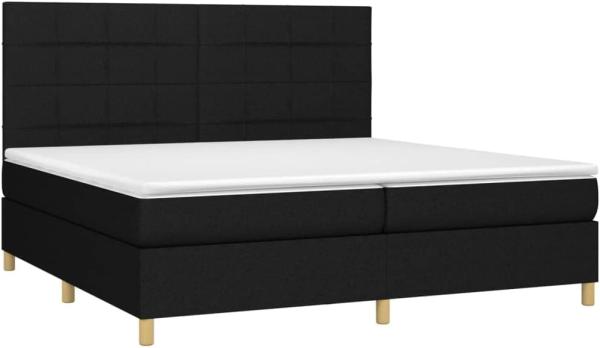 vidaXL Boxspringbett mit Matratze Schwarz 200x200 cm Stoff, Härtegrad: H2 [3142363]