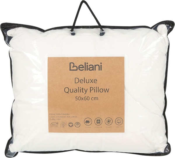 Beliani 'Triglav' Kopfkissen, 2 Stück, Polyester weiß, hoch, 50x60 cm