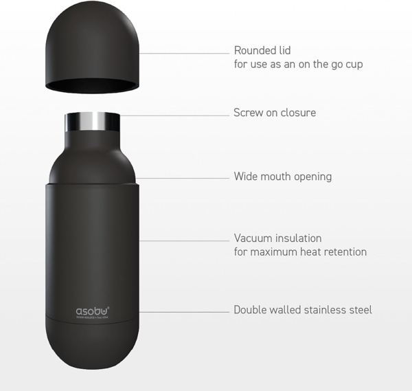 Asobu 'Orb' Trinkflaschen, Edelstahl, blau, 460 ml Bild 4