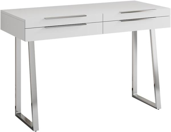 Oskar-Store Schreibtisch Alexia Weiß, 120 x 50 cm, Bürotisch mit Schubladen, modern