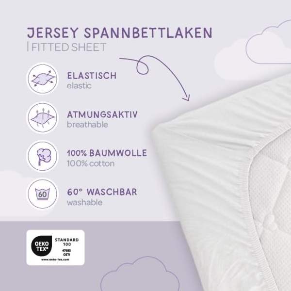 Träumeland Spannbettlaken Jersey weiß, 50x100 cm Bild 4