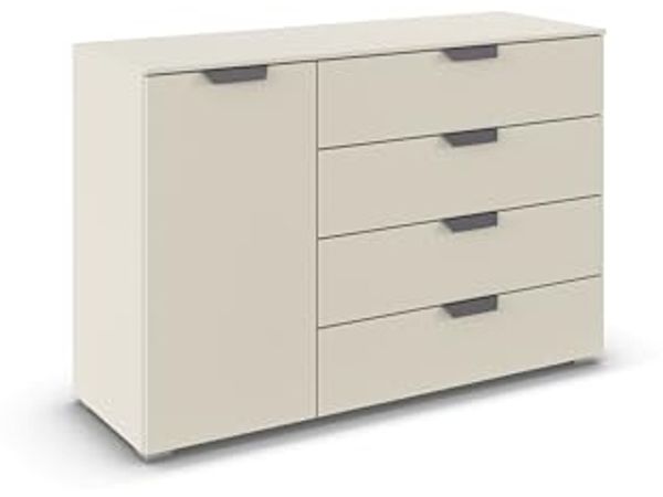 rauch Aditio Box, Kommode, 1-türig, 4 Schubladen, mit Softclose-Funktion, Farbe Beige, BxHxT 120x81x42cm