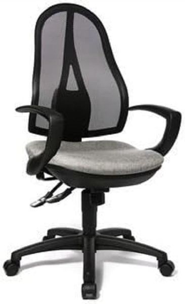 Topstar OP20QG23 Open Point SY, Bürostuhl, Schreibtischstuhl, ergonomisch, inkl. Armlehnen, Stoffbezug, hellgrau