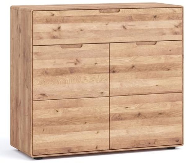 Lomadox Kommode KALAMANTA-69, Massivholz Sideboard Schrank Aufbewahrungsschrank modern in Eiche