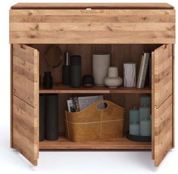Lomadox Kommode KALAMANTA-69, Massivholz Sideboard Schrank Aufbewahrungsschrank modern in Eiche Bild 4