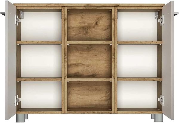 HELD MÖBEL Unterschrank Sideboard Livorno 90 cm Wotaneiche/matt weiß Bild 2
