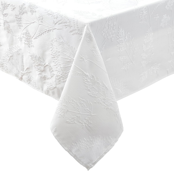 Laura Ashley Tischdecke, Bestickt, Jacquard-Stoff, knitterfrei, für Esszimmer, Urlaub, Party, Hochzeit oder Bankett, 152,4x213,4 cm, Cynthia White Bild 1