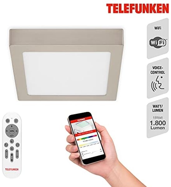 Di-Ka LED Aufbauleuchte Direkt Smart WiFi nickel/matt Bild 2
