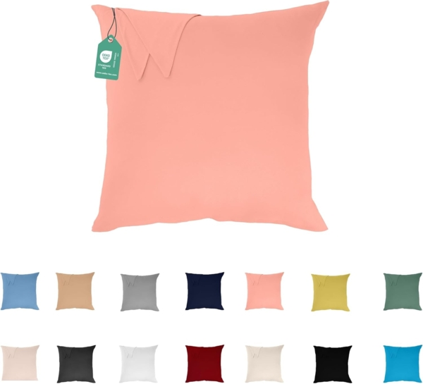 Livessa Kissenbezug 80x80 aus%100 Baumwolle Jersey Stoff - Verdeckter Reißverschluss, Kopfkissenbezug 80x80 cm, Kissenhülle, Ultra weich und atmungsaktiv, Oeko-Tex Zertifiziert