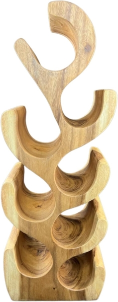 FaHome Weinregal Massiv Holz: Handgefertigter, Edler & Hochwertiger Weinhalter, (50/70/100x27x18) Natur Bild 3