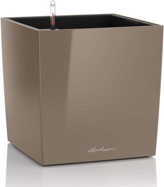 LECHUZA CUBE Premium 50 taupe hochglanz 16565