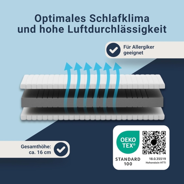 Betten-ABC KSP-Spezial Die Sondermaß-Matratze mit 7 Zonen, ideal für Wohnwagen und Wohnmobile, Größe: 70x210, Härtegrad: H4 Bild 4