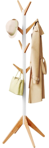 Woltu Kleiderständer, (1 St), mit 8 Haken, 180cm Höhe, aus Massive Holz Bild 1
