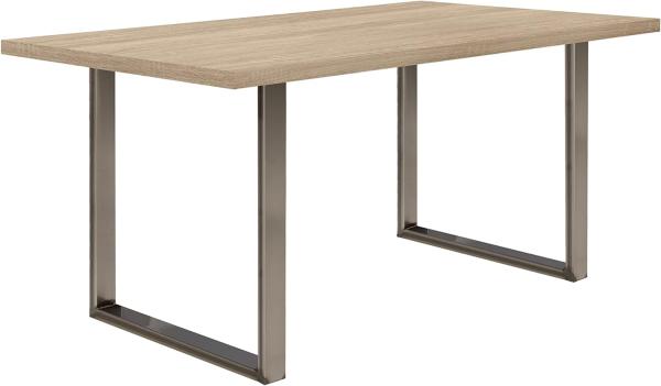 FORTE Tables Esstisch, Holzwerkstoff, Beige, 160 x 74,7 x 90 cm