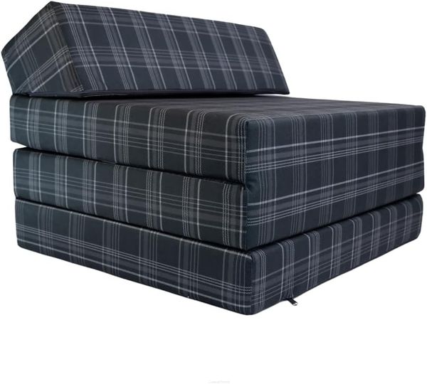 Klappmatratze Klappmatratze Gästematratze Kopfteil VW GTD Muster 200x70x10cm Bezug, FORTISLINE, 10 cm hoch