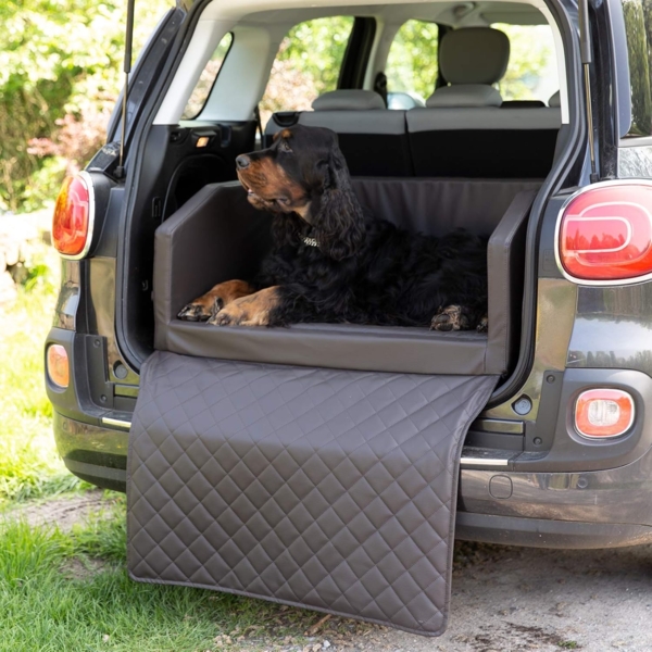 CopcoPet Tier-Autobett Autohundebett Braun 70 x 55 cm mit Gurtsystem