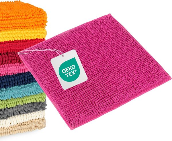 WohnDirect Badematte 45x45 cm | Pink - rutschfest & Waschbar - Badezimmerteppich zum Set kombinierbar, Badvorleger, WC Garnitur, Badteppich