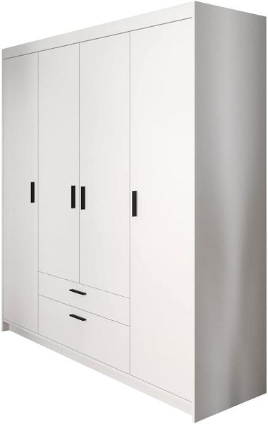 Kleiderschrank Elena 4D (Farbe: Weiß, ohne Aufsatz)