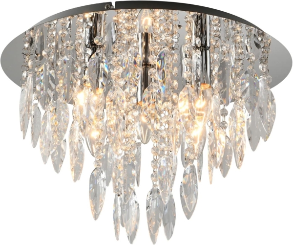 Kronleuchte CRIS 10.033.46.05.01 Ø46CM Chrom pol, klar mit Besätzen