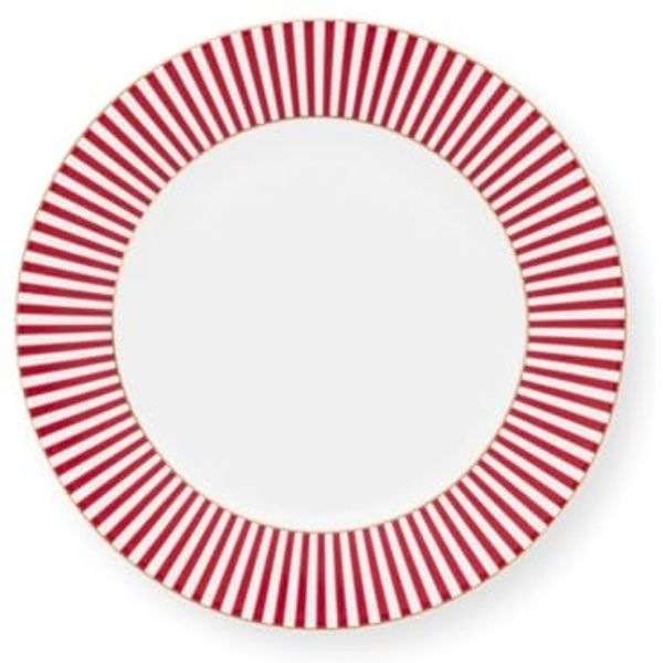 PiP Studio Frühstücksteller Dessertteller Royal Stripes Dark Pink (17 cm)