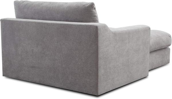 CAVADORE Sofa-Modul "Fiona" Longchair mit Armteil links / XXL-Recamiere passend zur Couchgarnitur Fiona / 139 x 90 x 199/Webstoff hellgrau Bild 4